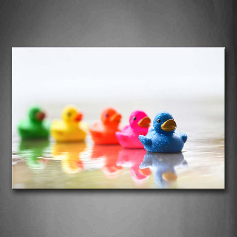 Toys Of Little Ducks In Different Color Wall Art Painting Pictures Print On Canvas Art The Picture For Home Modern Decoration 