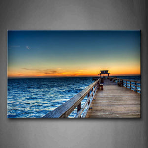 Quiet Pier Beautiful Sunset Glow Clean Water Wall Art Painting The Picture Print On Canvas City Pictures For Home Decor Decoration Gift 