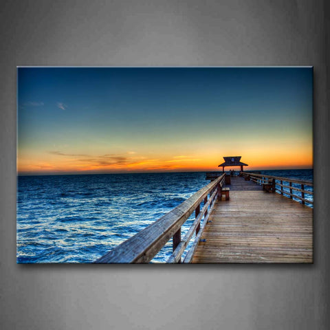 Quiet Pier Beautiful Sunset Glow Clean Water Wall Art Painting The Picture Print On Canvas City Pictures For Home Decor Decoration Gift 