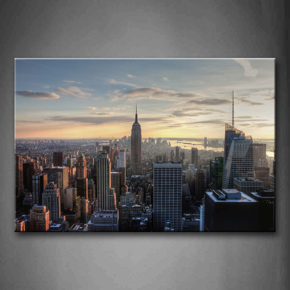 City With Tall Buildings In Different Height Wall Art Painting Pictures Print On Canvas City The Picture For Home Modern Decoration 