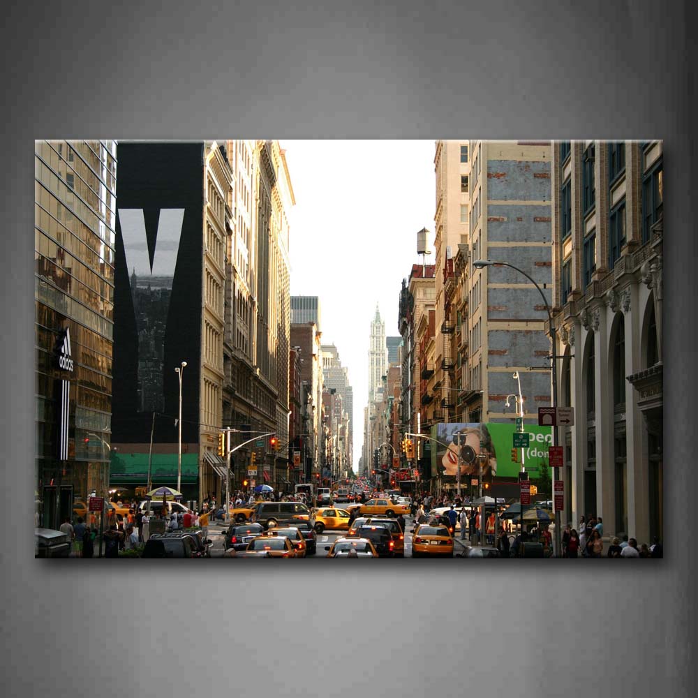 City With Heavy Traffic Dense Buildings  Wall Art Painting Pictures Print On Canvas City The Picture For Home Modern Decoration 