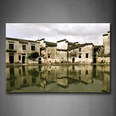 Ancient Village With Clear Water Wall Art Painting Pictures Print On Canvas City The Picture For Home Modern Decoration 