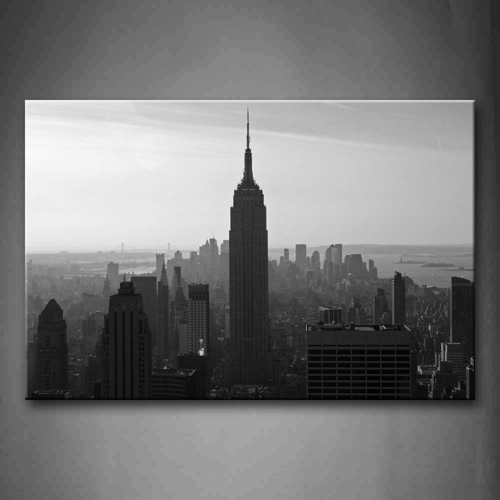 Building With Sharp Roof Among City Buildings Wall Art Painting The Picture Print On Canvas City Pictures For Home Decor Decoration Gift 