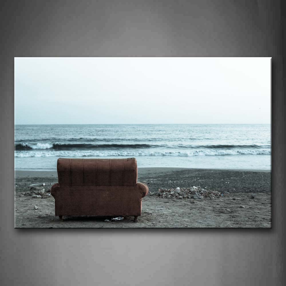 Little Sofa On The Beach With Clear Water Wall Art Painting The Picture Print On Canvas City Pictures For Home Decor Decoration Gift 