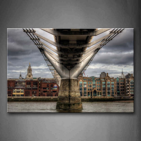 Tall Buildings Around Millennium Bridge  Wall Art Painting Pictures Print On Canvas City The Picture For Home Modern Decoration 