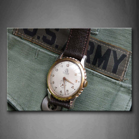 Watch With Leather Belt On The Cloth Wall Art Painting The Picture Print On Canvas Art Pictures For Home Decor Decoration Gift 