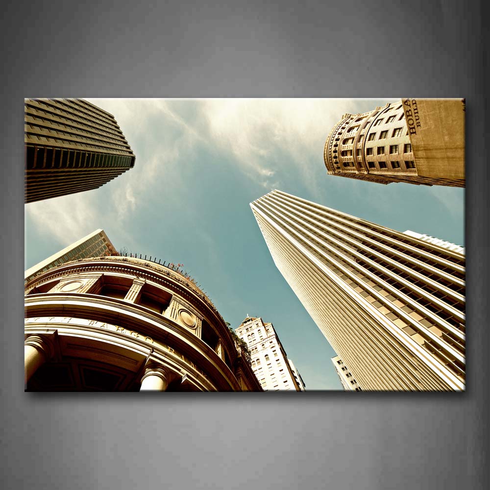 Beautiful Architectures And Skyscrapers Clear Sky Wall Art Painting The Picture Print On Canvas City Pictures For Home Decor Decoration Gift 