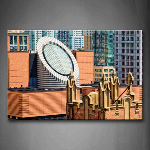 Architectures In Orange Like Castle In San Francisco Wall Art Painting Pictures Print On Canvas City The Picture For Home Modern Decoration 