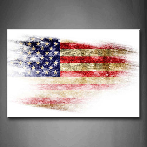 American Flag With Stars In White Blu And Red Wall Art Painting The Picture Print On Canvas Art Pictures For Home Decor Decoration Gift 