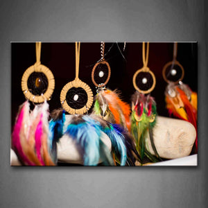 Beautiful Pendants With Colorful Feather Wall Art Painting The Picture Print On Canvas Art Pictures For Home Decor Decoration Gift 