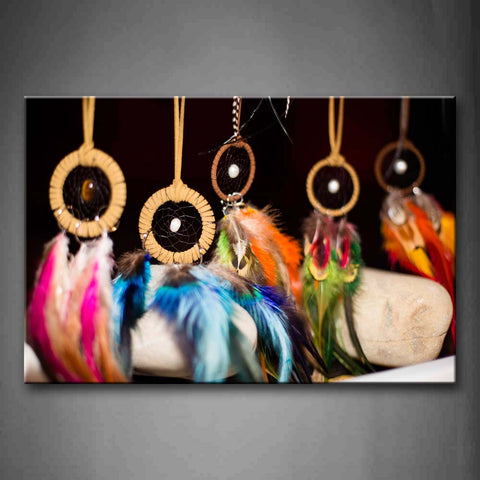 Beautiful Pendants With Colorful Feather Wall Art Painting The Picture Print On Canvas Art Pictures For Home Decor Decoration Gift 