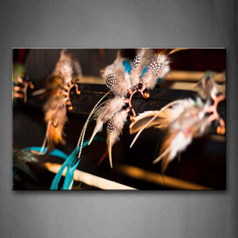 Fantastic Pendants With Colorful Feather Wall Art Painting The Picture Print On Canvas Art Pictures For Home Decor Decoration Gift 