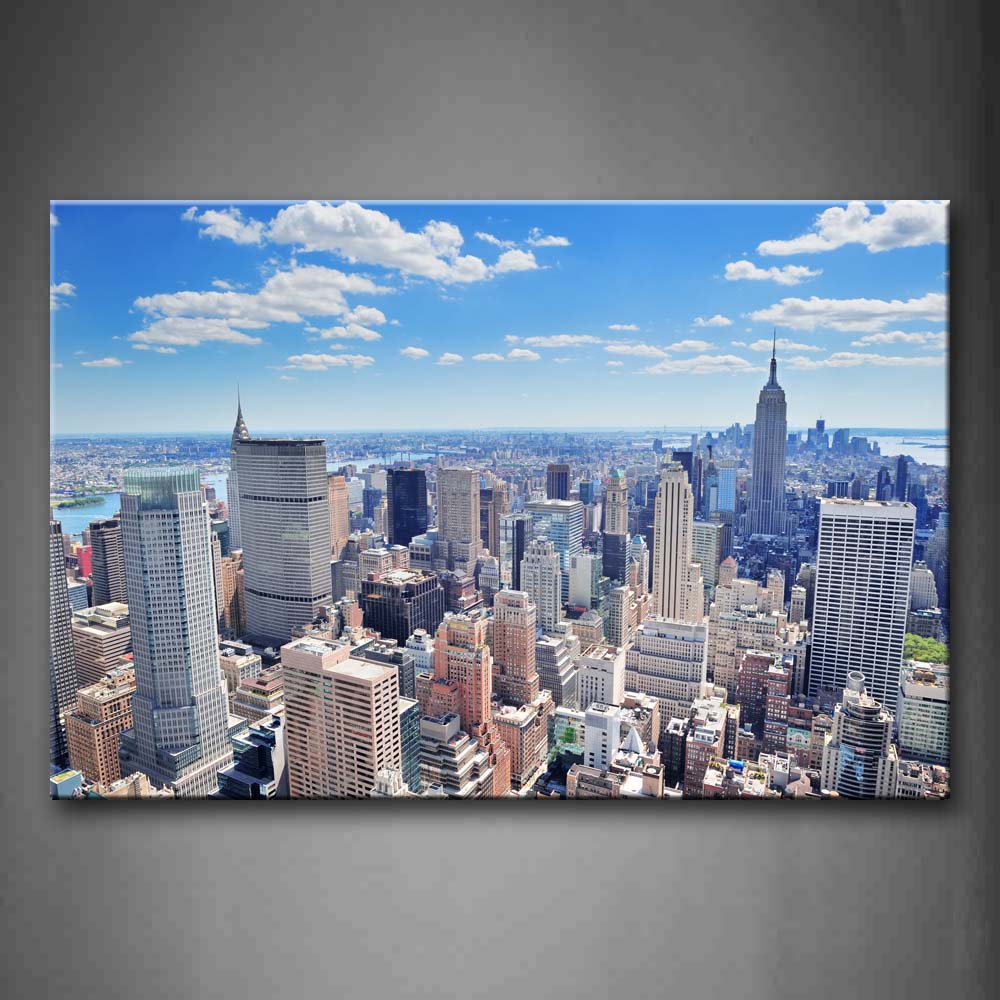 Buildings In Different Height In New York Wall Art Painting Pictures Print On Canvas City The Picture For Home Modern Decoration 