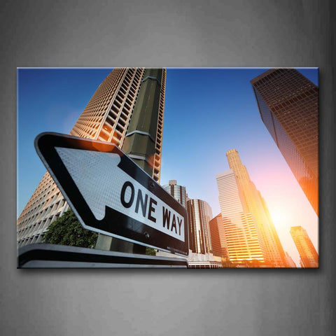 Beautiful Skyscrapers In The City With Huge Sign Wall Art Painting The Picture Print On Canvas City Pictures For Home Decor Decoration Gift 