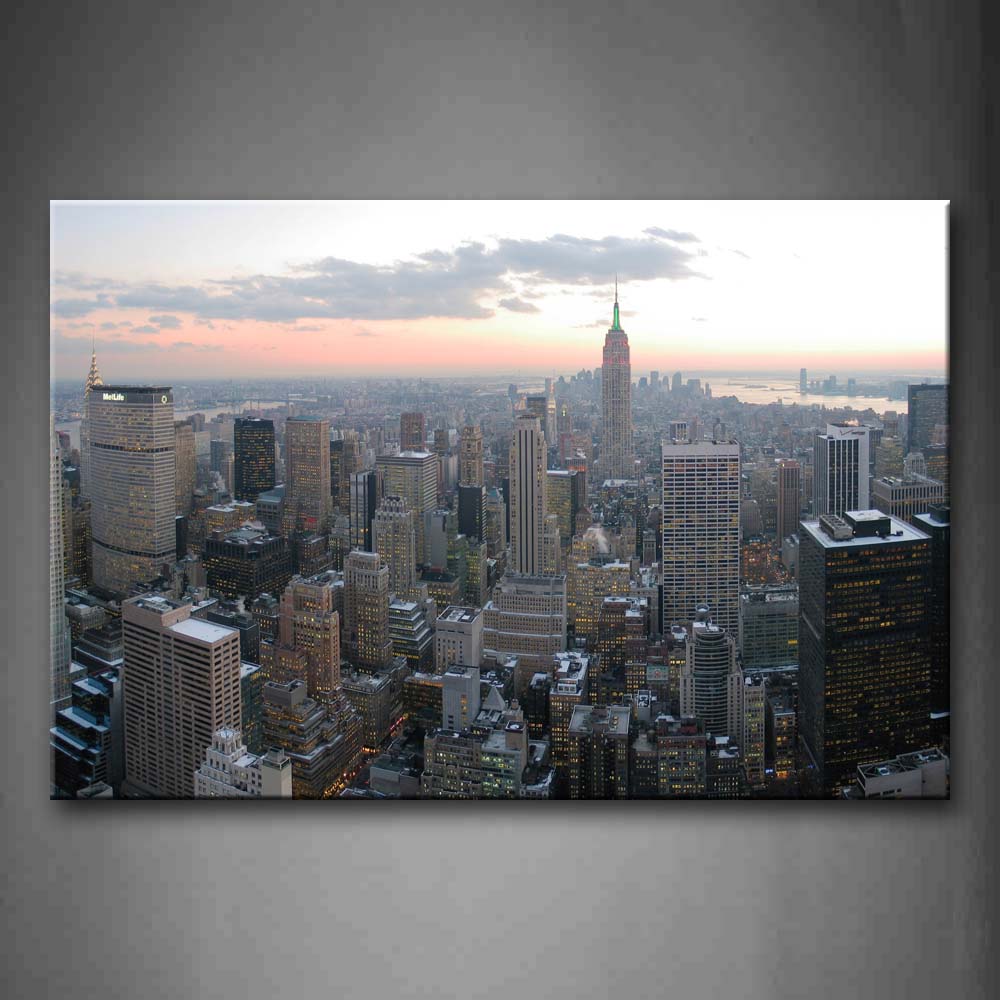 Plenty Of Tall Buildings In New York By Day Wall Art Painting The Picture Print On Canvas City Pictures For Home Decor Decoration Gift 