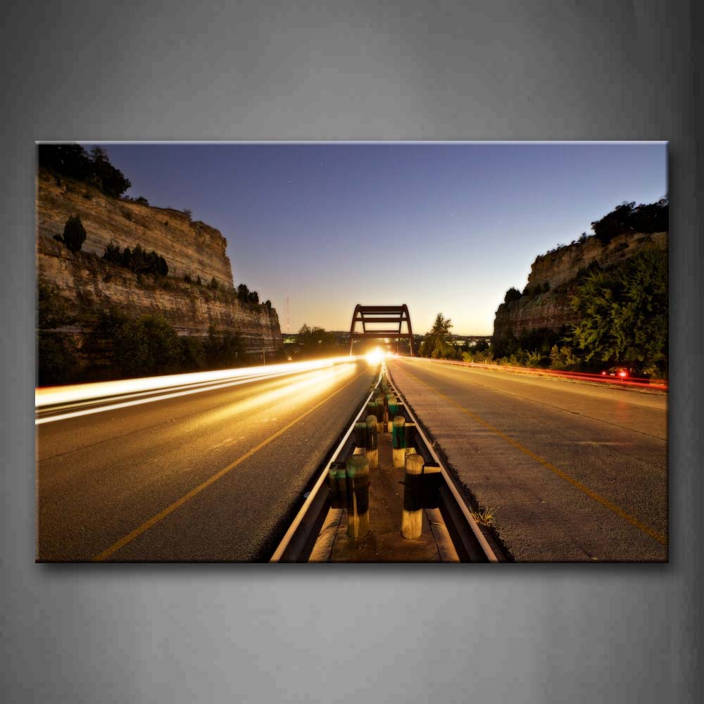 Low Hills Wide Road In The Field With Bright Light Wall Art Painting Pictures Print On Canvas City The Picture For Home Modern Decoration 