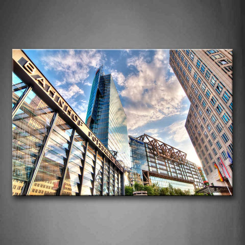 Clear Sky Tall Buildings With Dense Windows Wall Art Painting The Picture Print On Canvas City Pictures For Home Decor Decoration Gift 