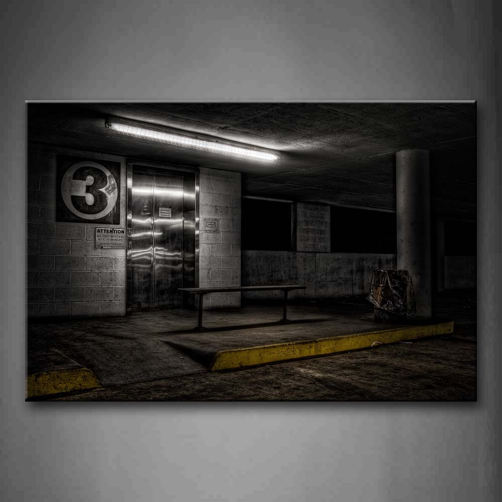 Lift With Iron Door Closed In The Dark Wall Art Painting The Picture Print On Canvas City Pictures For Home Decor Decoration Gift 