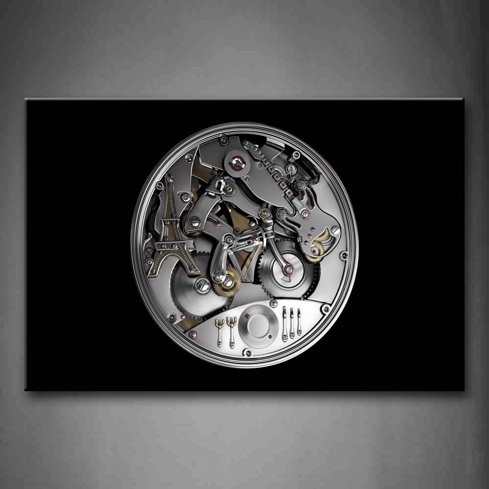 Circle Iron Clockwork Wall Art Painting Pictures Print On Canvas Art The Picture For Home Modern Decoration 