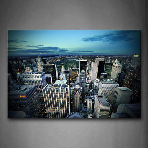 Tall Buildings Clear Sky In The City By Day Wall Art Painting The Picture Print On Canvas City Pictures For Home Decor Decoration Gift 