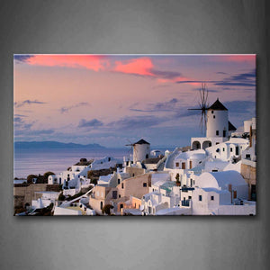 Town With Houses In White Like Pretty Castle Wall Art Painting The Picture Print On Canvas City Pictures For Home Decor Decoration Gift 