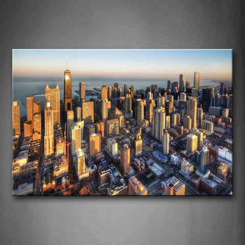 Tall Buildings In The City By Day Wall Art Painting The Picture Print On Canvas City Pictures For Home Decor Decoration Gift 