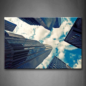 Clear Sky Above Skyscrapers By Day Wall Art Painting Pictures Print On Canvas City The Picture For Home Modern Decoration 