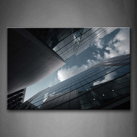 Black And White Narrow Sky Above Skyscrapers Wall Art Painting Pictures Print On Canvas City The Picture For Home Modern Decoration 