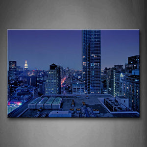 Tall Buildings In City With Little Light  Wall Art Painting Pictures Print On Canvas City The Picture For Home Modern Decoration 