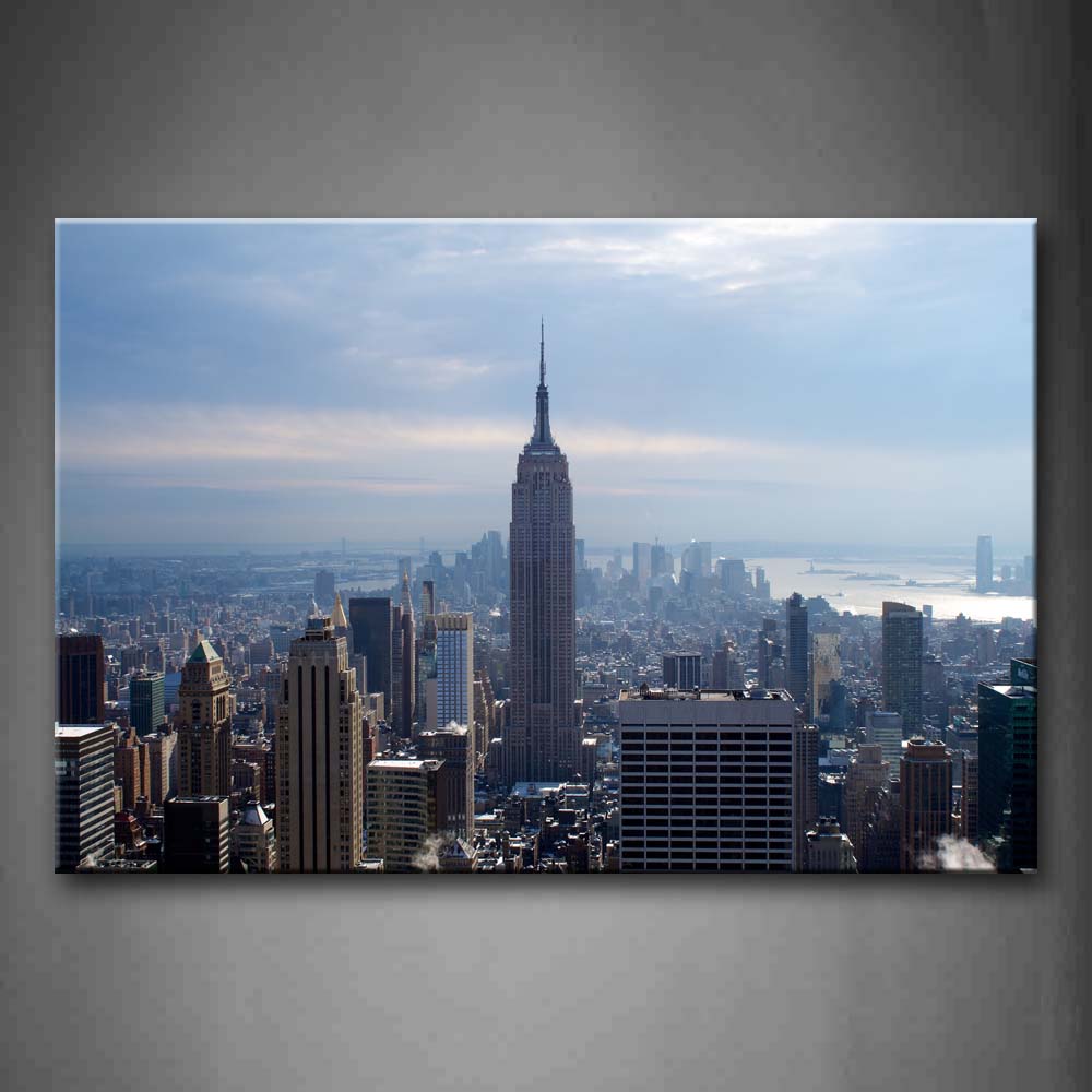 Skycrapers In The Dense City Middle By Day Wall Art Painting Pictures Print On Canvas City The Picture For Home Modern Decoration 