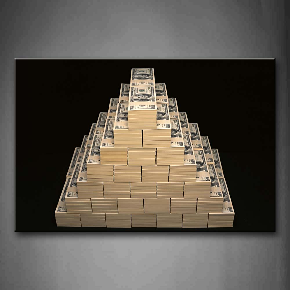 Triangle Piled Up By Dollars Wall Art Painting The Picture Print On Canvas Art Pictures For Home Decor Decoration Gift 