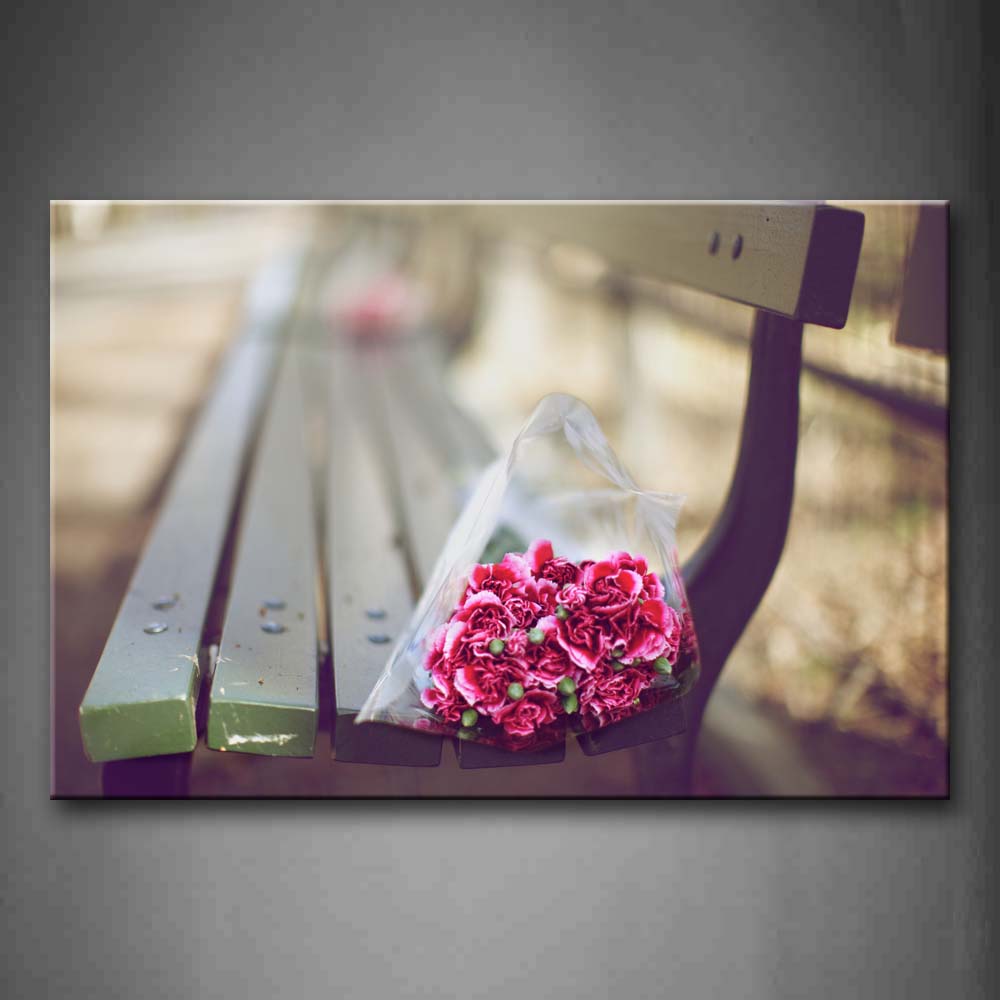 Bunch Of Beautiful Flowers In Pink On The Wooden Wall Art Painting Pictures Print On Canvas City The Picture For Home Modern Decoration 