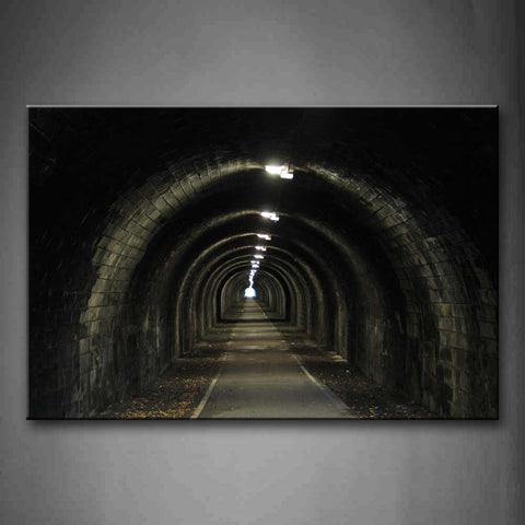 Long Tunnel With Weak Light In It Wall Art Painting Pictures Print On Canvas City The Picture For Home Modern Decoration 