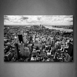 Dense Buildings In The City Calm River Wall Art Painting The Picture Print On Canvas City Pictures For Home Decor Decoration Gift 