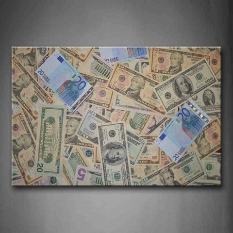 Money Piled In A Mess With Various Value Wall Art Painting The Picture Print On Canvas Art Pictures For Home Decor Decoration Gift 