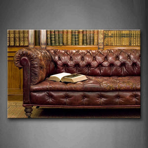 Leather Sofa With A Thick Book On It In The Room Wall Art Painting The Picture Print On Canvas City Pictures For Home Decor Decoration Gift 