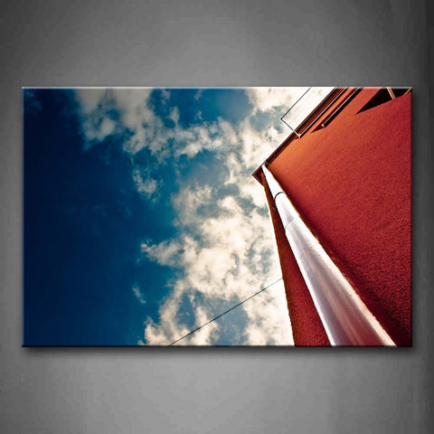 Tall Building In Red Painting Clear Sky  Wall Art Painting Pictures Print On Canvas City The Picture For Home Modern Decoration 