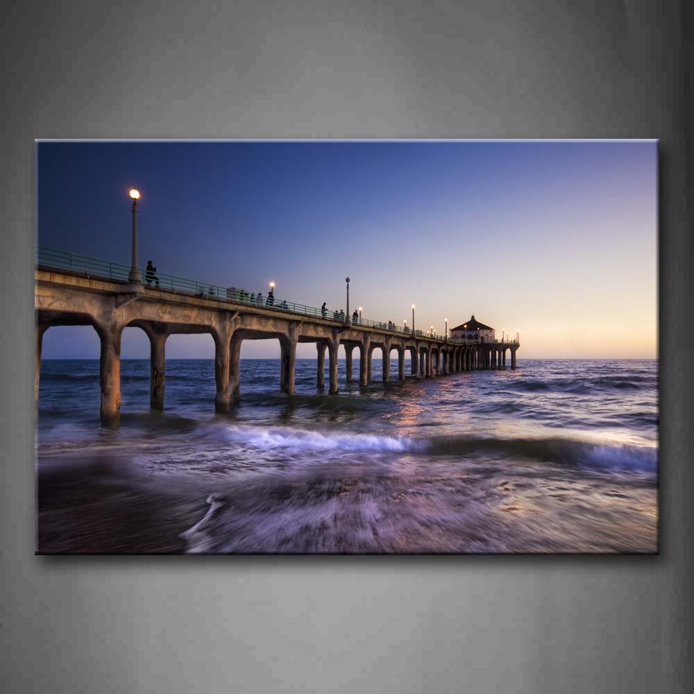 Little House In The Pier Above Clear Ocean Wall Art Painting The Picture Print On Canvas City Pictures For Home Decor Decoration Gift 