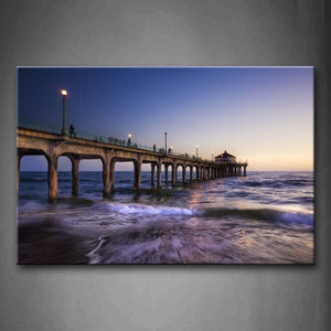 Little House In The Pier Above Clear Ocean Wall Art Painting The Picture Print On Canvas City Pictures For Home Decor Decoration Gift 