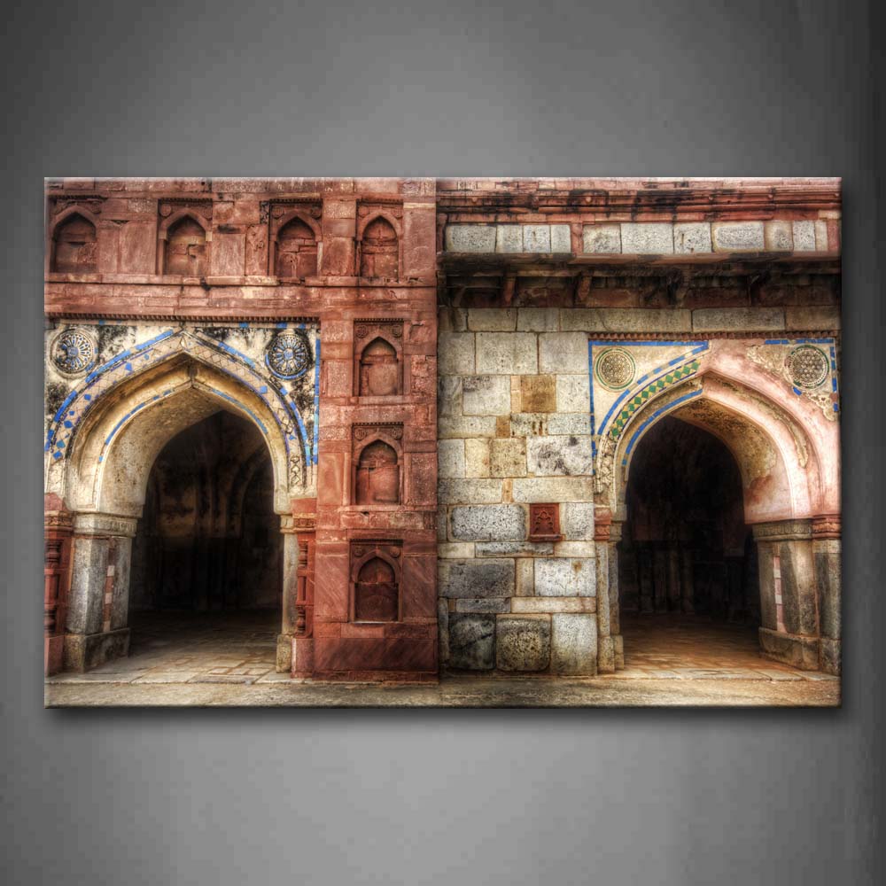 Ancient Building With Two Wide Doors  Wall Art Painting The Picture Print On Canvas City Pictures For Home Decor Decoration Gift 