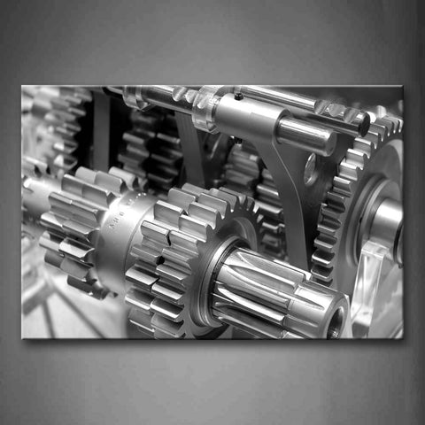 Black And White The Theeth Of Iron Machine Wall Art Painting The Picture Print On Canvas Art Pictures For Home Decor Decoration Gift 