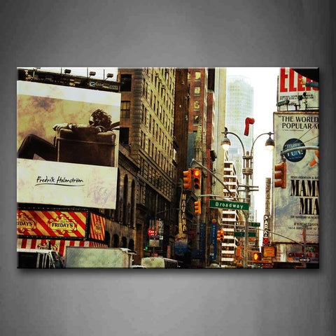 Various Sign Of Advertisements On The Wall Of Buildings Wall Art Painting Pictures Print On Canvas Art The Picture For Home Modern Decoration 