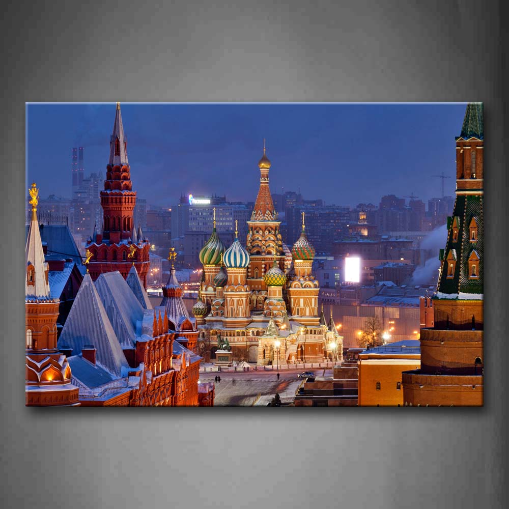 Traditional Building In Moscow Wall Art Painting The Picture Print On Canvas City Pictures For Home Decor Decoration Gift 