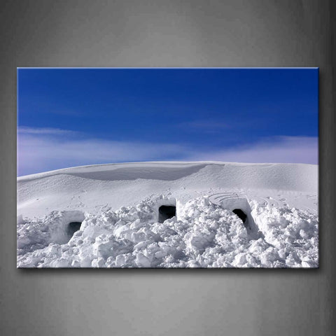 Three Holes In Igloo Wall Art Painting Pictures Print On Canvas City The Picture For Home Modern Decoration 