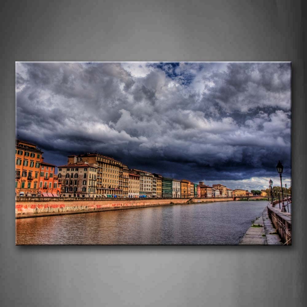 Bulidings Lake And Sky In Pisa Wall Art Painting The Picture Print On Canvas City Pictures For Home Decor Decoration Gift 