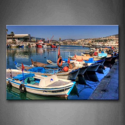 Boats In The Harbor Wall Art Painting Pictures Print On Canvas City The Picture For Home Modern Decoration 