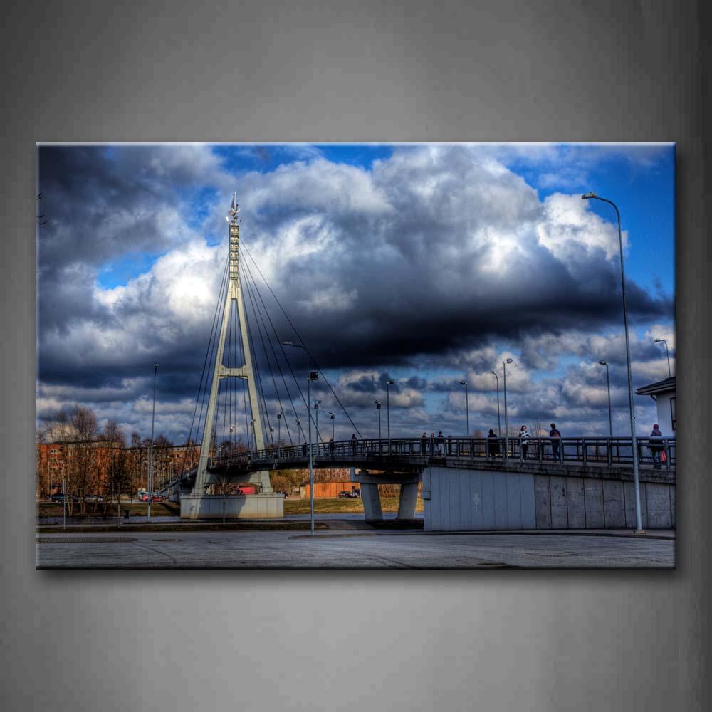 Clouds And Bridge Wall Art Painting The Picture Print On Canvas City Pictures For Home Decor Decoration Gift 