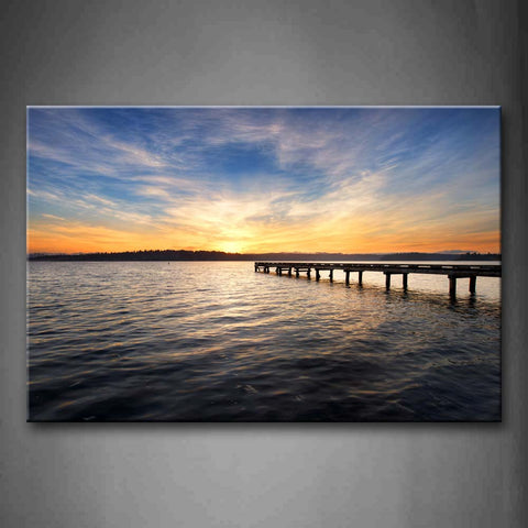 Pier In Quiet Lake Wall Art Painting The Picture Print On Canvas City Pictures For Home Decor Decoration Gift 