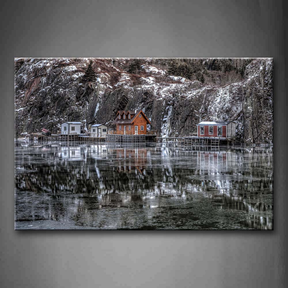 Rare Houses In Mountains Wall Art Painting The Picture Print On Canvas City Pictures For Home Decor Decoration Gift 