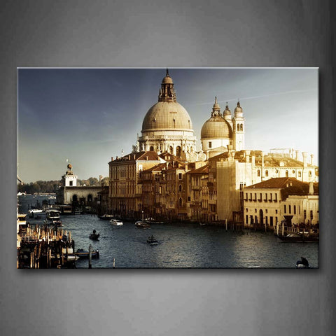 Beautiful Constructions And Lake Wall Art Painting The Picture Print On Canvas City Pictures For Home Decor Decoration Gift 